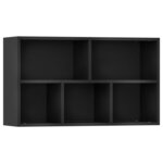 vidaXL Bibliothèque/Buffet Noir 50x25x80 cm Bois d’ingénierie