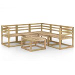 vidaXL Salon de jardin 6 Pièces bois de pin imprégné de vert
