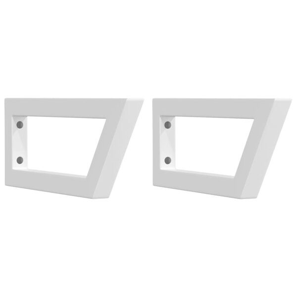 vidaXL Supports d'étagères pour lavabo 2 Pièces blanc trapèze acier