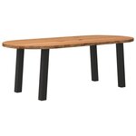 vidaXL Table à manger 220x100x74 cm bois de chêne massif ovale