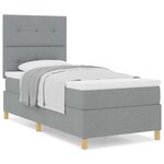 vidaXL Lit à ressorts avec matelas Gris clair 80 x 200 cm tissu