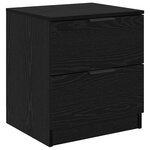 vidaXL Cabinet de chevet avec tiroir 2 Pièces Chêne noir 45 x 39 x 50 cm