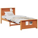 vidaXL Cadre de lit Brun cire 90 x 200 cm Bois d'ingénierie