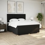 vidaXL Sommier à lattes de lit avec matelas Noir 180x200 cm Tissu