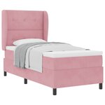 vidaXL Lit à ressorts avec matelas Rose 200 x 90 cm Velours