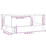 vidaXL Table basse Chêne fumé 90x50x36 5 cm Bois d'ingénierie