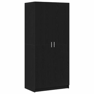 vidaXL Armoire avec stockage Noir 80 x 51 x 180 cm Bois d'ingénierie