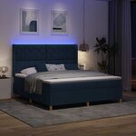 vidaXL Lit à ressorts avec matelas Bleu 180 x 200 cm tissu