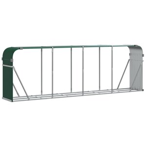 vidaXL Porte-bûches Vert 300x45x100 cm Acier galvanisé