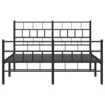 vidaXL Cadre de lit métal sans matelas avec pied de lit noir 140x190cm