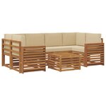 vidaXL Ensemble de canapés d'extérieur 7 pc Naturel et Beige