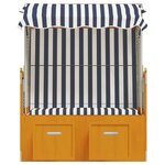 vidaXL Strandkorb avec auvent résine tressée et bois solide blanc bleu