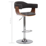 vidaXL Tabourets de bar lot de 2 gris bois courbé et tissu