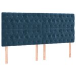 vidaXL Sommier à lattes de lit et matelas Bleu foncé 200x200cm Velours