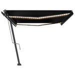 vidaXL Auvent automatique et capteur de vent/LED 500x300 cm Anthracite