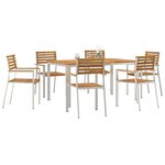 vidaXL EnsembledeRepasdeJardin 7 Pièces Marron AcaciaMassif