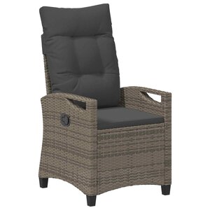vidaXL Chaise de jardin inclinable Gris et Gris foncé 56 x 60 x 112 cm