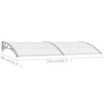 vidaXL Auvent de porte Gris et transparent 240x80 cm PC
