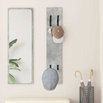vidaXL Porte-manteau mural Montage mural Gris béton 20 x 1.5 x 100 cm