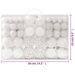 vidaXL Ensemble de boules de Noël 100 Pièces Blanc