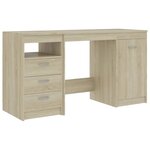 vidaXL Bureau Chêne sonoma 140x50x76 cm Bois d’ingénierie