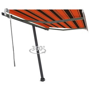 vidaXL Auvent manuel rétractable sur pied 350x250 cm Orange et marron