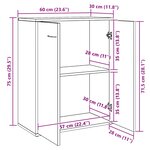 vidaXL Buffet blanc 60x30x75 cm bois d'ingénierie