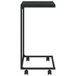 vidaXL Table d'appoint avec roues noir 55x35x70 cm bois d'ingénierie