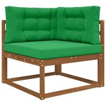 vidaXL Coussin de canapé d'extérieur 3 Pièces Vert Polyester