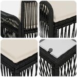 vidaXL Ensemble de canapé de jardin 14 Pièces Noir et blanc crème