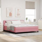 vidaXL Lit à ressorts avec matelas Rose 180 x 200 cm tissu