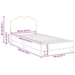 vidaXL Cadre de lit pour enfants avec tête de lit Rose 90 x 190 cm