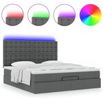 VidaXL Cadre de lit ottoman avec matelas gris foncé 180x200 cm tissu