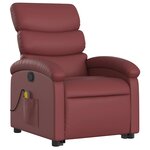 vidaXL Fauteuil inclinable de massage Rouge bordeaux Similicuir