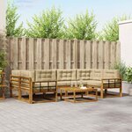 vidaXL Ensemble de canapés d'extérieur 7 Pièces Naturel et Beige