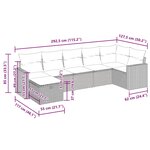 vidaXL Salon de jardin avec coussins 7 Pièces marron résine tressée