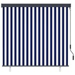 vidaXL Store Roulant Extérieur Rayé Bleu et blanc 180 x 250 cm tissu