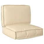 vidaXL Set de coussins de palette 2 Pièces Beige 60 x 60 x 12 cm