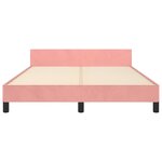 vidaXL Cadre de lit et tête de lit sans matelas rose 140x190cm velours