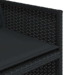 vidaXL Ensemble à manger de jardin 11 Pièces coussins noir résine tressée