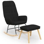 vidaXL Chaise à bascule avec repose-pied Noir Tissu