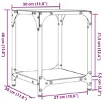 vidaXL Table basse avec dessus en verre transparent 30x30x40 cm acier