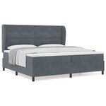 vidaXL Lit à ressorts avec matelas Gris foncé 200 x 200 cm Velours