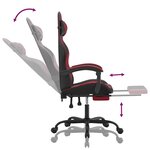 vidaXL Chaise de jeu avec repose-pied Noir/rouge bordeaux Similicuir