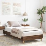 vidaXL Cadre de lit sans matelas chêne marron 90x190cm bois ingénierie