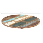 vidaXL Dessus de table rond 40 cm 25-27 mm Bois de récupération solide