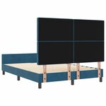 vidaXL Cadre de lit avec tête de lit Bleu foncé 140 x 190 cm Velours