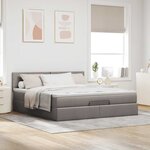 VidaXL Cadre de lit ottoman avec matelas taupe 180x200 cm tissu