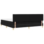vidaXL Lit à ressorts avec matelas Noir 200 x 200 cm tissu