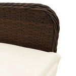 vidaXL Ensemble de bistro de jardin 5 Pièces coussins marron poly rotin